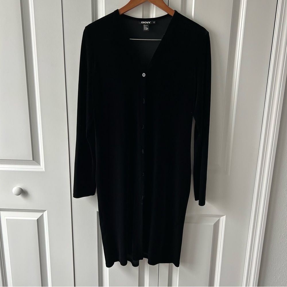 DKNY‎ Women’s Velour Duster Black